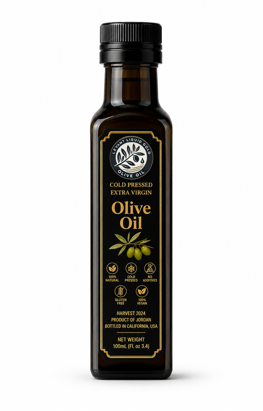 Levant Liquid Gold | Jordanian Extra Virgin Olive Oil 100mL | Cold Pressed Organic EVOO | Ajloun Jordan
